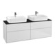 V&B Meuble sous lavabo Finion 160x60,3 cm, plan de toilette bleu mat, blanc mat Lac-1