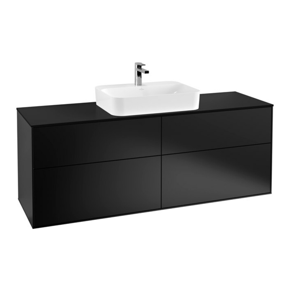 V&B Meuble sous lavabo Finion 160x60,3 cm, plan de toilette bleu mat, laqué mat bleu