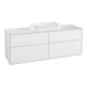 V&B Meuble sous lavabo Finion 160x60,3 cm, plan de travail blanc, laqué blanc brillant-1