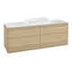 V&B Meuble sous lavabo Finion 160x60,3 cm, plaque d’abd. bl., placage chêne-1