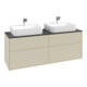 V&B Meuble sous lavabo Finion 160x60,3 cm, plaque de fermeture bleue, gris moyen laqué-3
