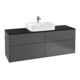 V&B Meuble sous lavabo Finion 160x60,3 cm, plaque d'habillage bleue, anthracite mat-1