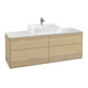 V&B Meuble sous lavabo Finion 160x60,3 cm, plinthe abs. blanc, placage chêne-1
