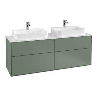 V&B Meuble sous lavabo Finion 160x60,3cm, EM, Pl blanc mat, Oli mat Lac
