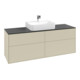 V&B Meuble sous lavabo Finion 160x60,3cm, plan de travail bleu mat, poignée grise mat Lac-3