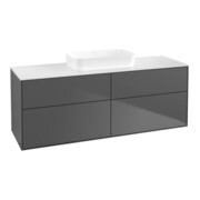 V&B Meuble sous-lavabo Finion 160x60,3x50,1 cm, blanc brillant, anthracite mat