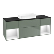 V&B Meuble sous lavabo Finion 160x60,3x50,1 cm, blanc brillant, huilé avec laque