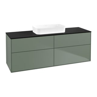 V&B Meuble sous lavabo Finion 160x60,3x50,1 cm, bleu brillant, huile mat