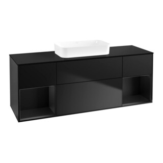 V&B Meuble sous lavabo Finion 160x60,3x50,1 cm, bleu brillant laqué