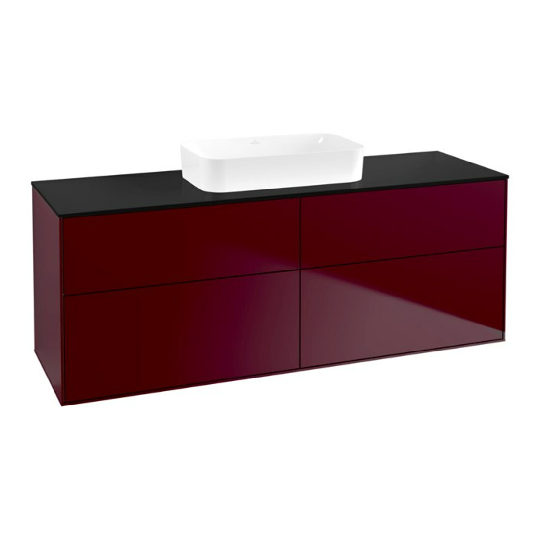 V&B Meuble sous lavabo Finion 160x60,3x50,1 cm, bleu brillant, Peony mat