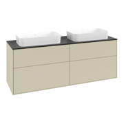 V&B Meuble sous lavabo Finion 160x60,3x50,1 cm, bleu brillant, poignées gris mat Lac