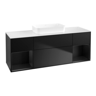 V&B Meuble sous lavabo Finion 160x60,3x50,1 cm, bleu mat laqué