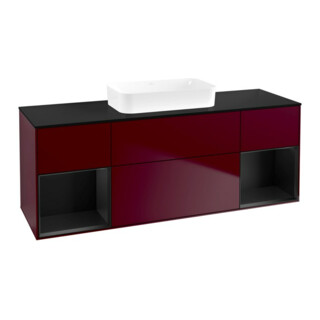 V&B Meuble sous lavabo Finion 160x60,3x50,1 cm, bleu mat, Peo mat