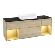 V&B Meuble sous lavabo Finion 160x60,3x50,1 cm, chêne doré mat, Oa ven