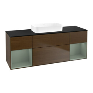 V&B Meuble sous-lavabo Finion 160x60,3x50,1 cm, chêne huilé avec laque, noyer veinée