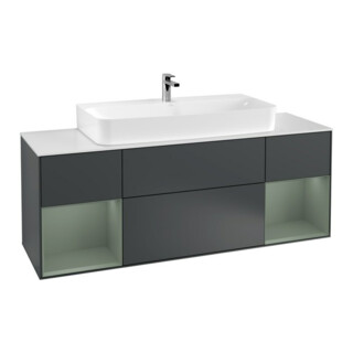 V&B Meuble sous lavabo Finion 160x60,3x50,1 cm, chêne naturel mat laqué