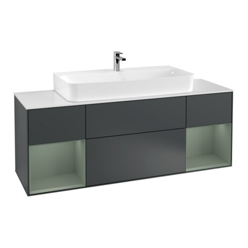 V&B Meuble sous lavabo Finion 160x60,3x50,1 cm, chêne naturel mat laqué