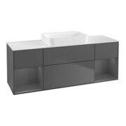 V&B Meuble sous lavabo Finion 160x60,3x50,1 cm, éclairage mural, anthracite m Lac