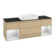 V&B Meuble sous lavabo Finion 160x60,3x50,1 cm, éclairage mural, blanc laqué, ven. Oa-1