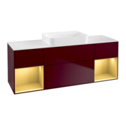 V&B Meuble sous lavabo Finion 160x60,3x50,1 cm, éclairage mural, laqué or mat, Peo mat