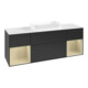 V&B Meuble sous lavabo Finion 160x60,3x50,1 cm, gris soie mat, blanc mat laqué-4