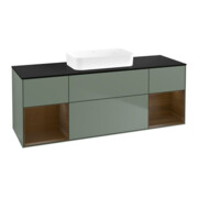 V&B Meuble sous lavabo Finion 160x60,3x50,1 cm, noyer régulier, huile et laque