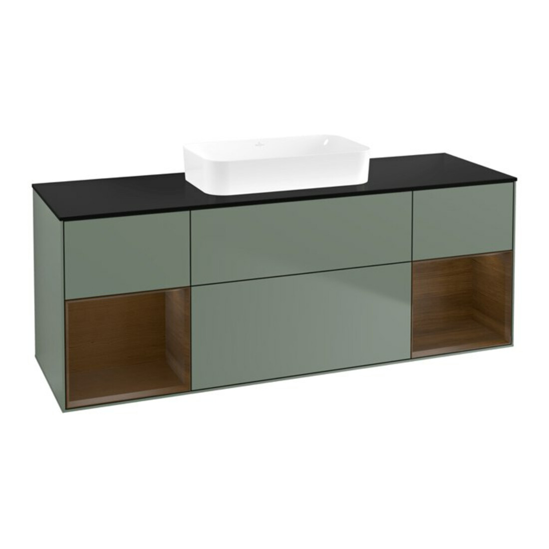 V&B Meuble sous lavabo Finion 160x60,3x50,1 cm, noyer régulier, huile et laque