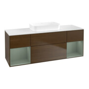 V&B Meuble sous lavabo Finion 160x60,3x50,1 cm, placage huileux, noyer veinée