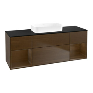 V&B Meuble sous lavabo Finion 160x60,3x50,1 cm, placage noyer ven.