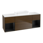 V&B Meuble sous lavabo Finion 160x60,3x50,1 cm, rég. bleu mat lac, noyer ven