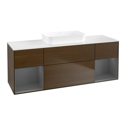 V&B Meuble sous lavabo Finion 160x60,3x50,1 cm, Rg A m Lac, noyer veinée