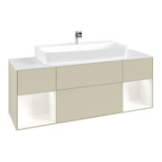 V&B Meuble sous lavabo Finion 160x60,3x50,1 cm, Rg blanc mat Lac, si gris mat Lac