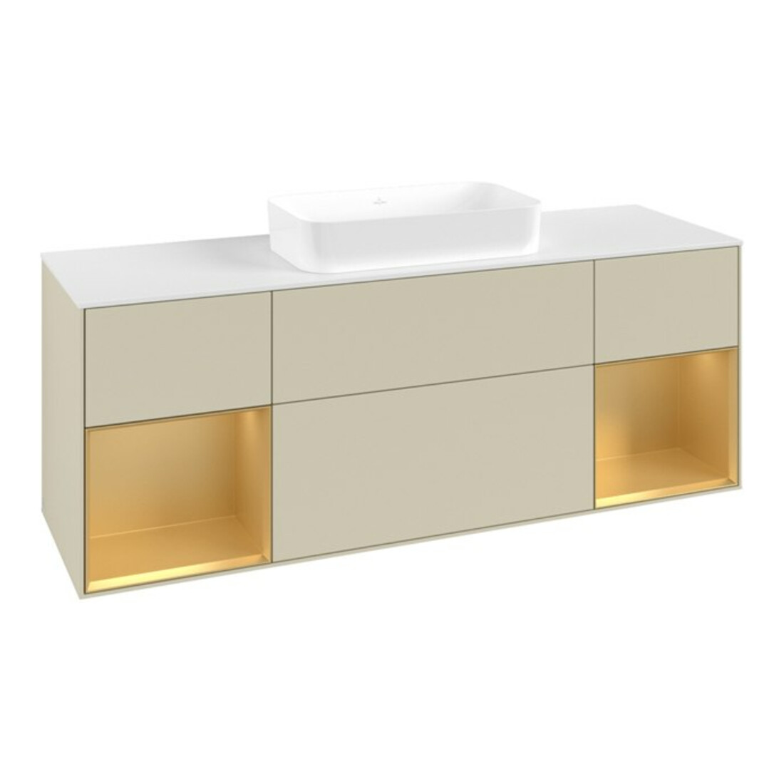 V&B Meuble sous lavabo Finion 160x60,3x50,1 cm, Rg g m Lac, si Gr m Lac