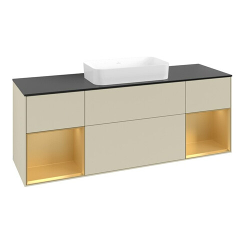 V&B Meuble sous lavabo Finion 160x60,3x50,1 cm, Rg g m Lac, si Gr m Lac