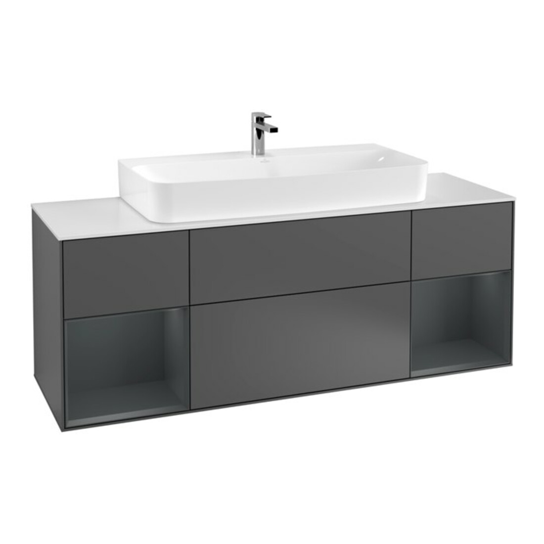 V&B Meuble sous lavabo Finion 160x60,3x50,1 cm, Rg md m Lac, Anthrac. m