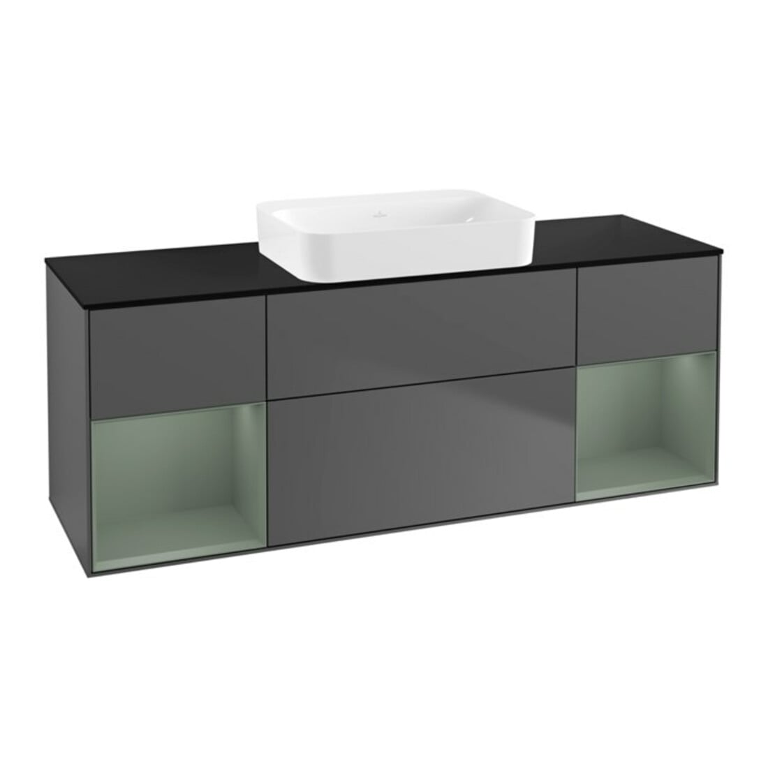 V&B Meuble sous lavabo Finion 160x60,3x50,1 cm, Rg Ol m Lac, Anthrac. m