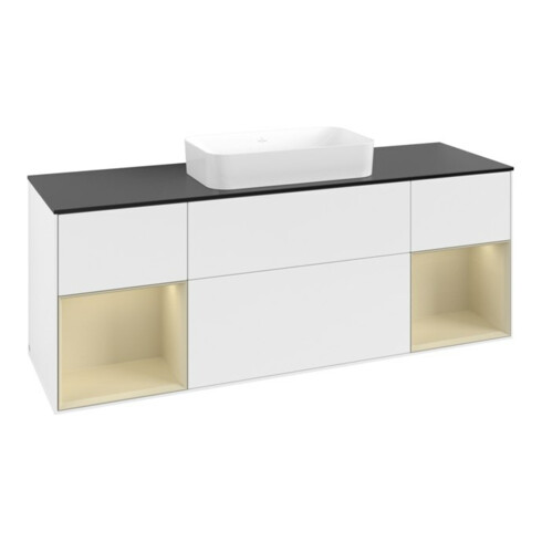 V&B Meuble sous lavabo Finion 160x60,3x50,1 cm, Rg si G m La, blanc m Lac