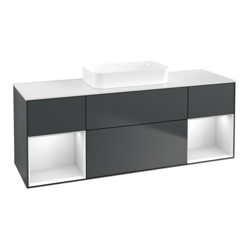 V&B Meuble sous lavabo Finion 160x60,3x50,1 cm, Rg w m La, md bl. m Lac