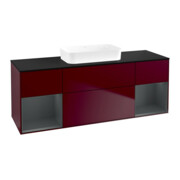 V&B Meuble sous lavabo Finion 160x60,3x50,1 cm, tiroir médian, laqué, Peo mat