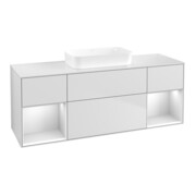 V&B Meuble sous lavabo Finion 160x60,3x50,1cm, blanc brillant avec laque, blanc brillant avec laque