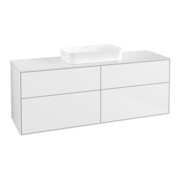 V&B Meuble sous lavabo Finion 160x60,3x50,1cm, blanc brillant, laqué blanc brillant