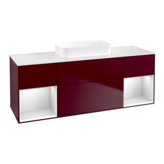 V&B Meuble sous lavabo Finion 160x60,3x50,1cm, blanc mat, façade laquée Peo
