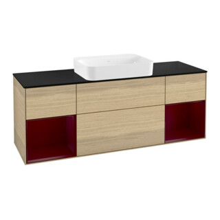 V&B Meuble sous-lavabo Finion 160x60,3x50,1cm, éclairage mural, Reg Peo m Lac, Oa ven