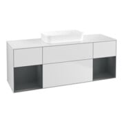 V&B Meuble sous-lavabo Finion 160x60,3x50,1cm, étagère médiane laquée, blanc laqué