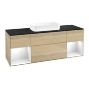 V&B Meuble sous lavabo Finion 160x60,3x50,1cm, laqué blanc brillant, Oa ven