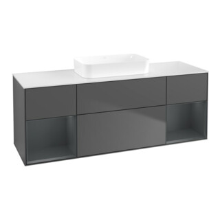 V&B Meuble sous lavabo Finion 160x60,3x50,1cm, laqué mat, anthracite m