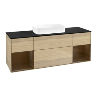 V&B Meuble sous lavabo Finion 160x60,3x50,1cm, placage chêne ven.