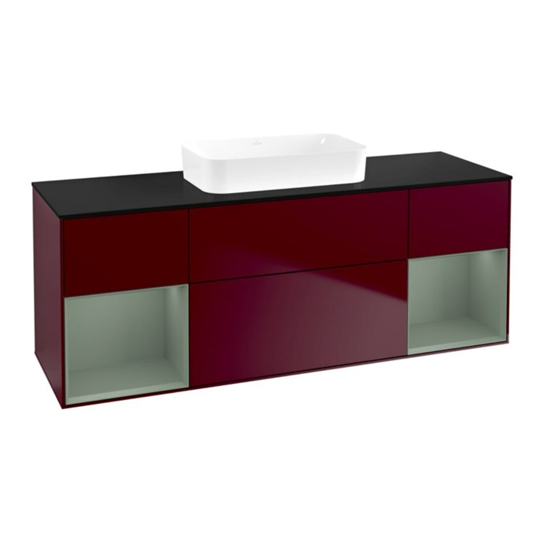 V&B Meuble sous-lavabo Finion 160x60,3x50,1cm, placage huile avec laque, Peo m