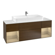 V&B Meuble sous lavabo Finion 160x60,3x50,1cm, placage noyer, Reg Oa ven