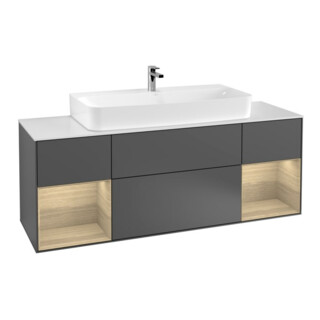 V&B Meuble sous lavabo Finion 160x60,3x50,1cm, Reg Oa ven, Anthrac. m